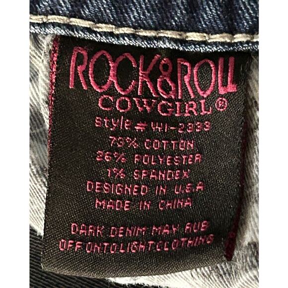 Rock & Roll Cowgirl Embroidered Mid-Rise Bootcut Jeans 31X34 - Picture 8 of 8